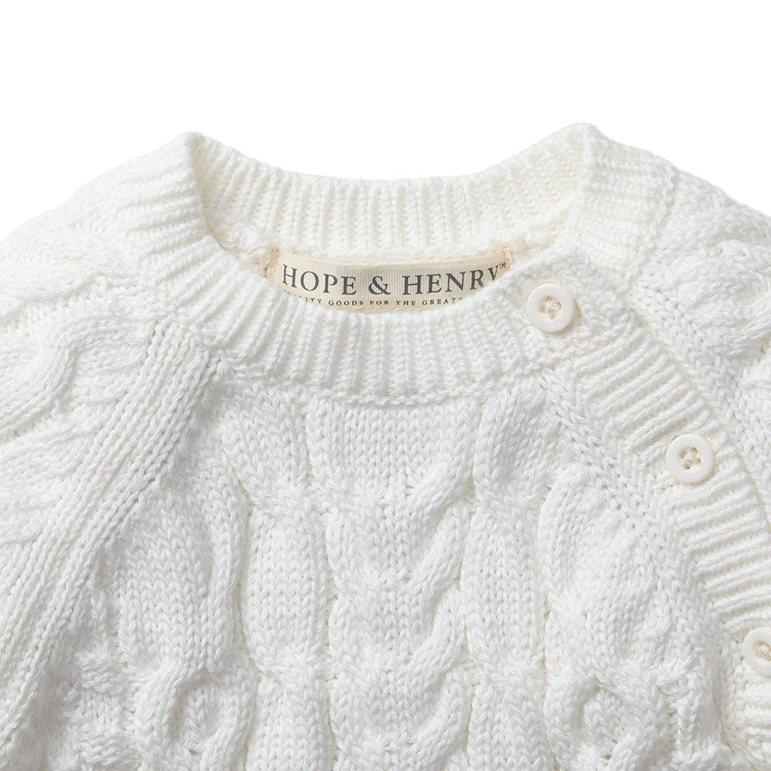 Image of Organic Cable Knit Sweater Romper